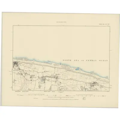1885 Map of Norfolk XI.NW, 1886 Print