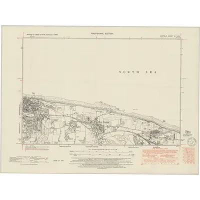 1946 Map of Norfolk XI.NW, 1951 Print