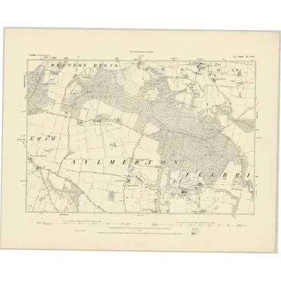 1885 Map of Norfolk XI.SW, 1886 Print