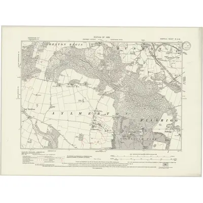 1926 Map of Norfolk XI.SW, 1933 Print