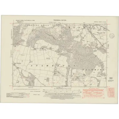 1938 Map of Norfolk XI.SW, 1948 Print