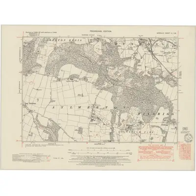 1946 Map of Norfolk XI.SW, 1951 Print
