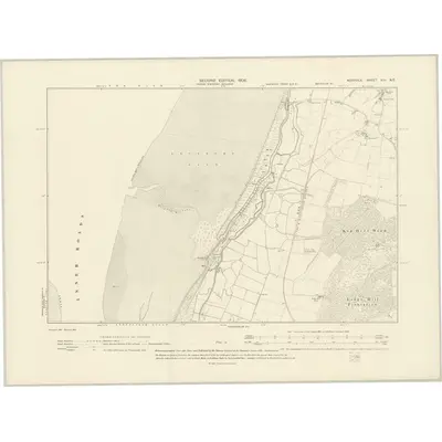 1904 Map of Norfolk XIII.NE, 1906 Print