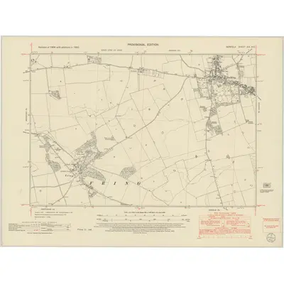 1950 Map of Norfolk XIV.NE, 1952 Print