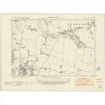 1950 Map of Norfolk XIV.NW, 1952 Print