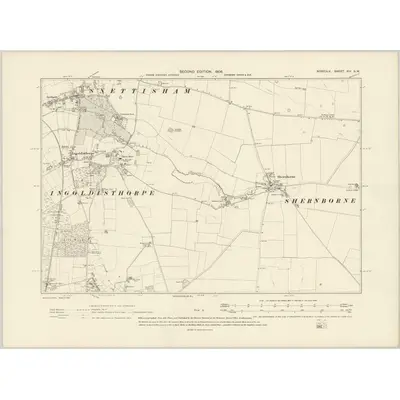 1904 Map of Norfolk XIV.SW, 1906 Print
