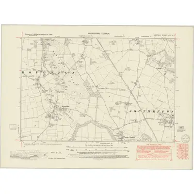 1946 Map of Norfolk XIX.NE, 1950 Print