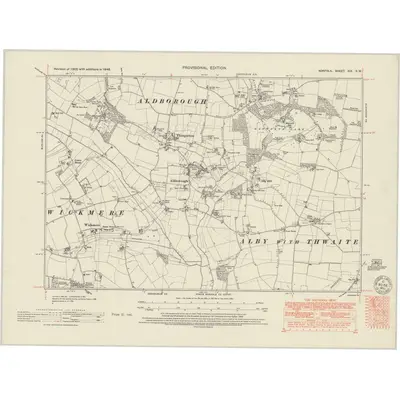 1946 Map of Norfolk XIX.SW, 1950 Print