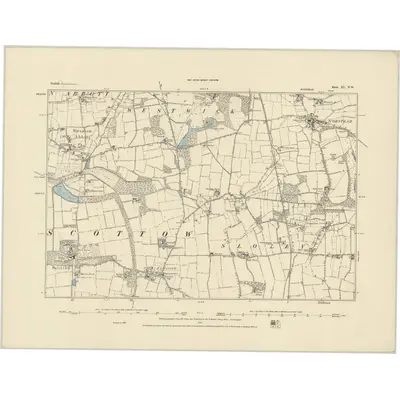 1884 Map of Norfolk XL.NW, 1885 Print