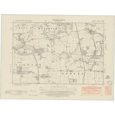 1946 Map of Norfolk XL.NW, 1950 Print