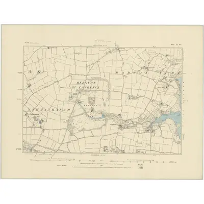 1881 Map of Norfolk XL.SE, 1885 Print