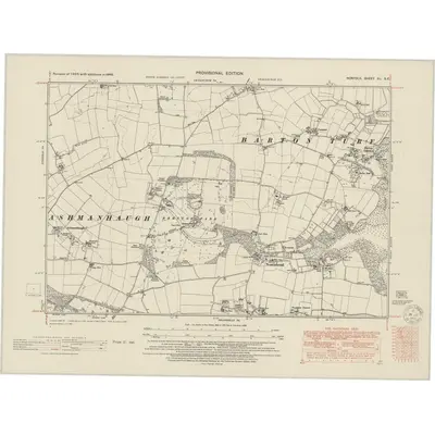 1946 Map of Norfolk XL.SE, 1950 Print