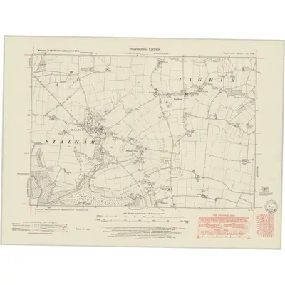 1946 Map of Norfolk XLI.NW, 1950 Print