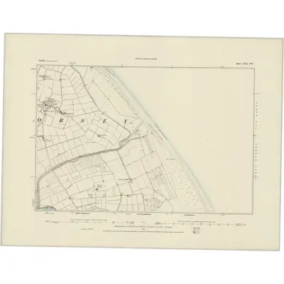 1883 Map of Norfolk XLII.SW, 1884 Print