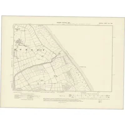 1905 Map of Norfolk XLII.SW, 1907 Print