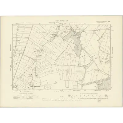 1904 Map of Norfolk XLIV.NE, 1907 Print