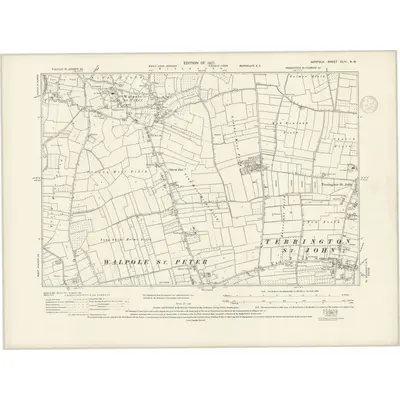 1925 Map of Norfolk XLIV.NW, 1937 Print