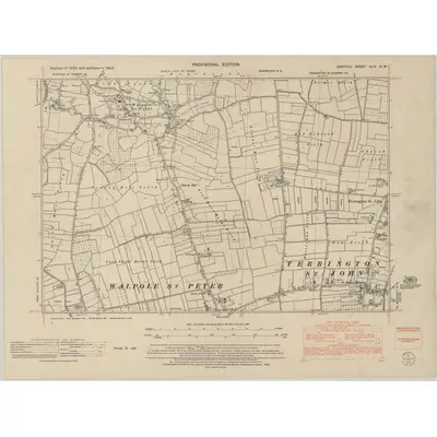 1950 Map of Norfolk XLIV.NW, 1952 Print