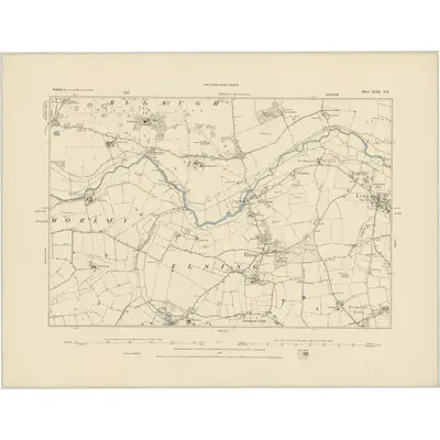1881 Map of Norfolk XLIX.NE, 1885 Print