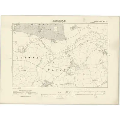 1905 Map of Norfolk XLIX.NE, 1907 Print