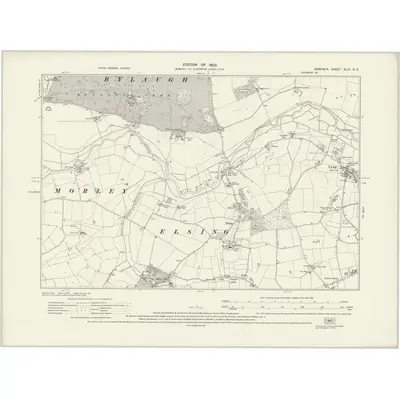 1926 Map of Norfolk XLIX.NE, 1929 Print