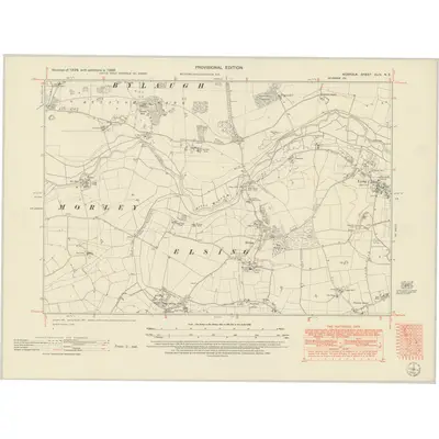 1950 Map of Norfolk XLIX.NE, 1951 Print