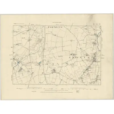 1881 Map of Norfolk XLIX.NW, 1884 Print