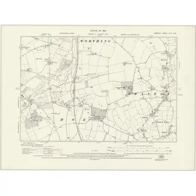 1926 Map of Norfolk XLIX.NW, 1929 Print