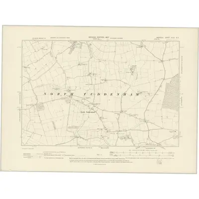 1905 Map of Norfolk XLIX.SE, 1907 Print