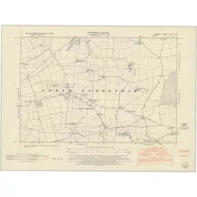 1950 Map of Norfolk XLIX.SE, 1952 Print