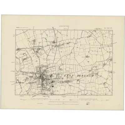 1881 Map of Norfolk XLIX.SW, 1884 Print