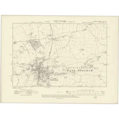 1905 Map of Norfolk XLIX.SW, 1907 Print