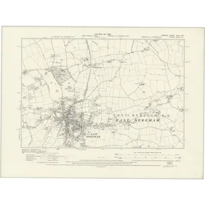 1926 Map of Norfolk XLIX.SW, 1929 Print