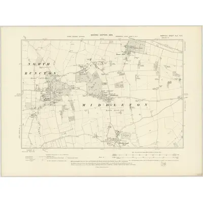 1904 Map of Norfolk XLV.NE, 1906 Print