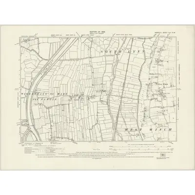1927 Map of Norfolk XLV.NW, 1929 Print