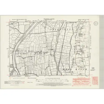 1938 Map of Norfolk XLV.NW, 1947 Print