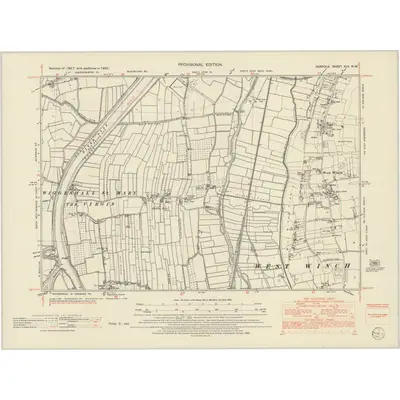 1950 Map of Norfolk XLV.NW, 1952 Print