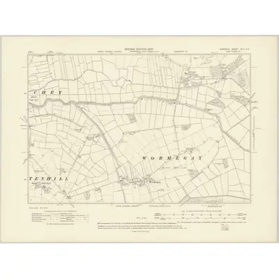 1904 Map of Norfolk XLV.SE, 1907 Print