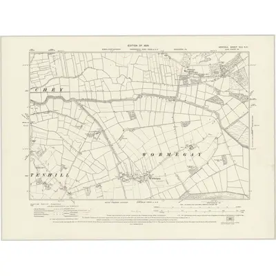 1927 Map of Norfolk XLV.SE, 1929 Print