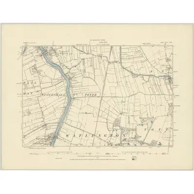 1884 Map of Norfolk XLV.SW, 1885 Print