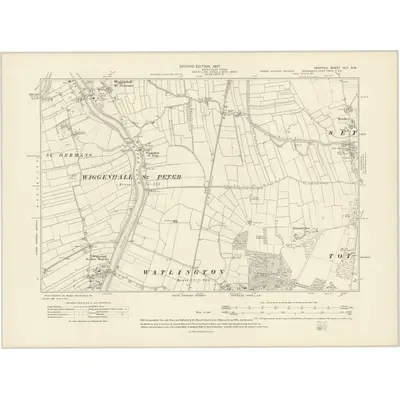1904 Map of Norfolk XLV.SW, 1907 Print
