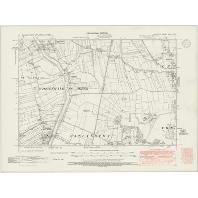 1938 Map of Norfolk XLV.SW, 1947 Print