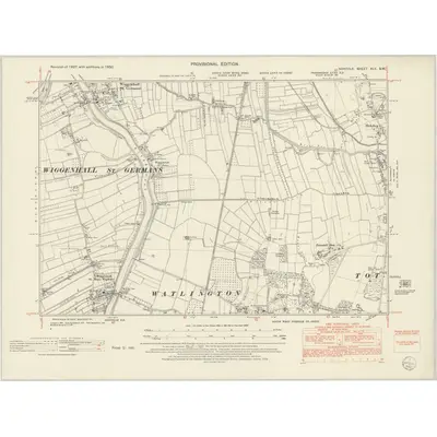 1950 Map of Norfolk XLV.SW, 1952 Print