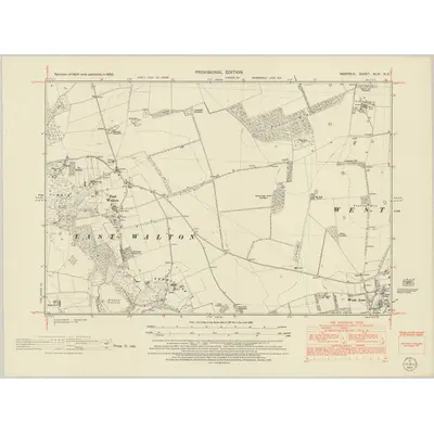 1950 Map of Norfolk XLVI.NE, 1952 Print