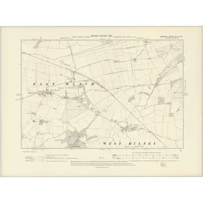 1904 Map of Norfolk XLVI.NW, 1906 Print