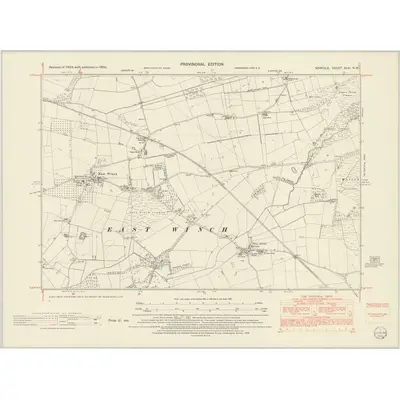 1950 Map of Norfolk XLVI.NW, 1952 Print
