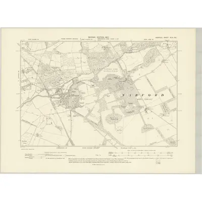 1904 Map of Norfolk XLVI.SE, 1907 Print