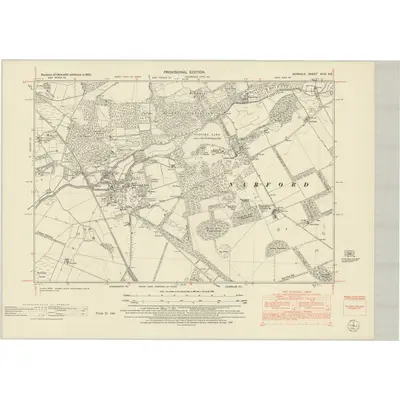 1950 Map of Norfolk XLVI.SE, 1952 Print
