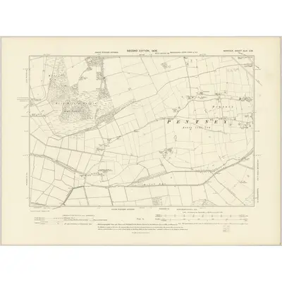 1904 Map of Norfolk XLVI.SW, 1906 Print