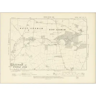 1904 Map of Norfolk XLVII.NE, 1906 Print